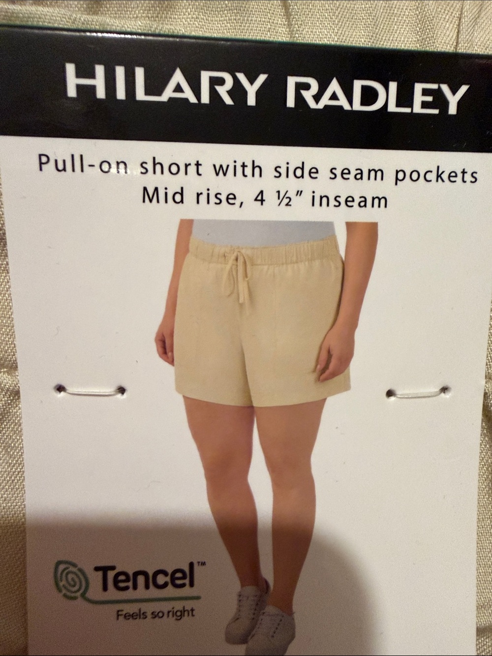 Hilary Radley Beige Pull-On Athletic Shorts